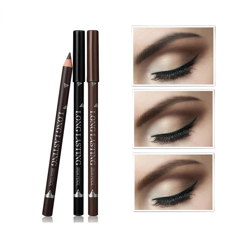

Brand Eye Brow Cosmetics Waterproof Long Lasting Easy to Wear Pigment Black Coffee Brown Cheap Eyebrow Makeup Pencil