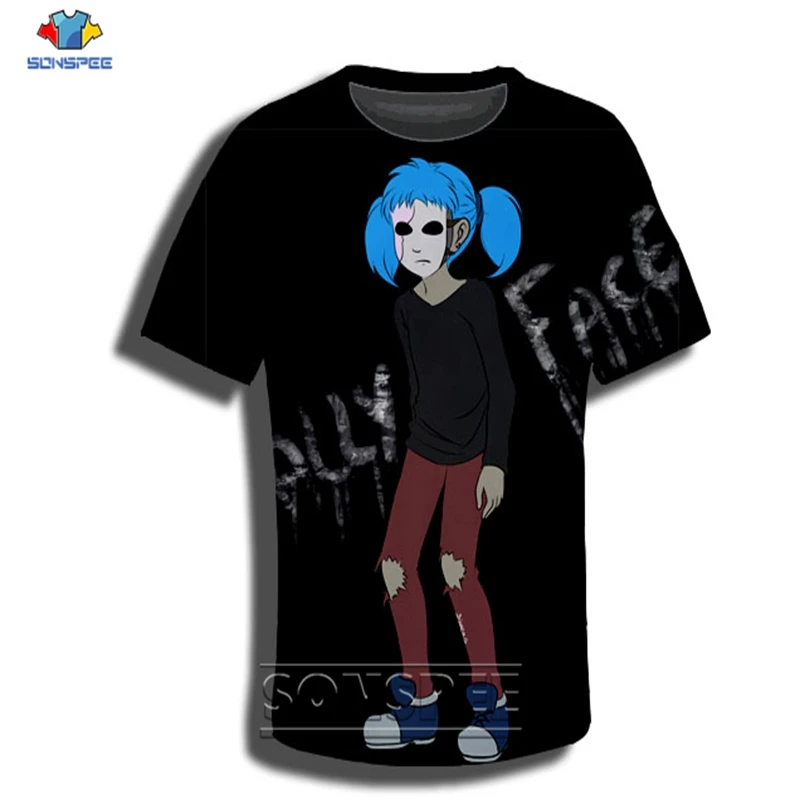 Футболка с 3d принтом аниме уличная одежда sally хип хоп Рок лицо для мужчин и женщин игра модная футболка Harajuku Детские рубашки homme футболка A115