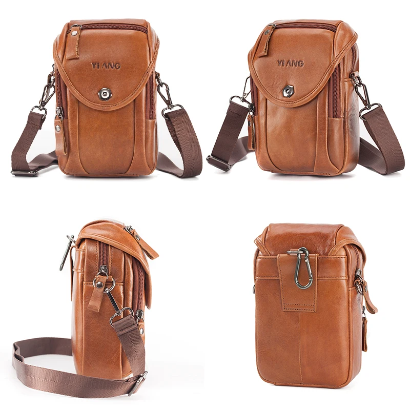 Сумка на плечо мужская из натуральной воловьей кожи забавная сумочка кросс-боди