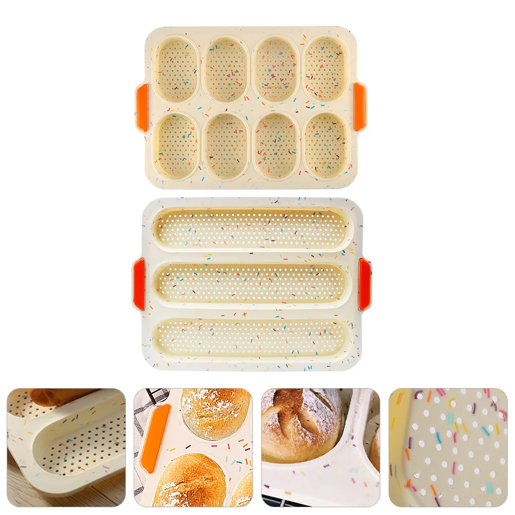 

2pcs French Bread Mould Non-Stick Baking Pan Baking Tool Bread Baking Mold