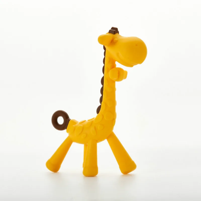 Baby deer teether baby molar rod giraffe full silicone toy bite fun play mouth | Мать и ребенок