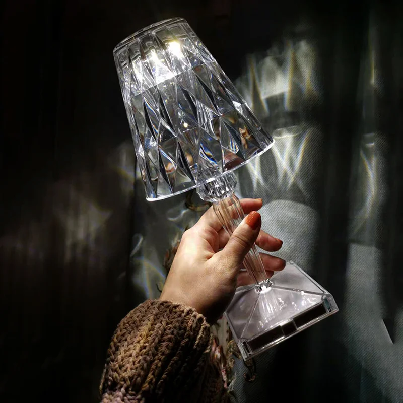 

Bedroom Dating Atmosphere Battery Table Lamp Acrylic Living Room Desk Led Bedside Desktop Decorative Lighting