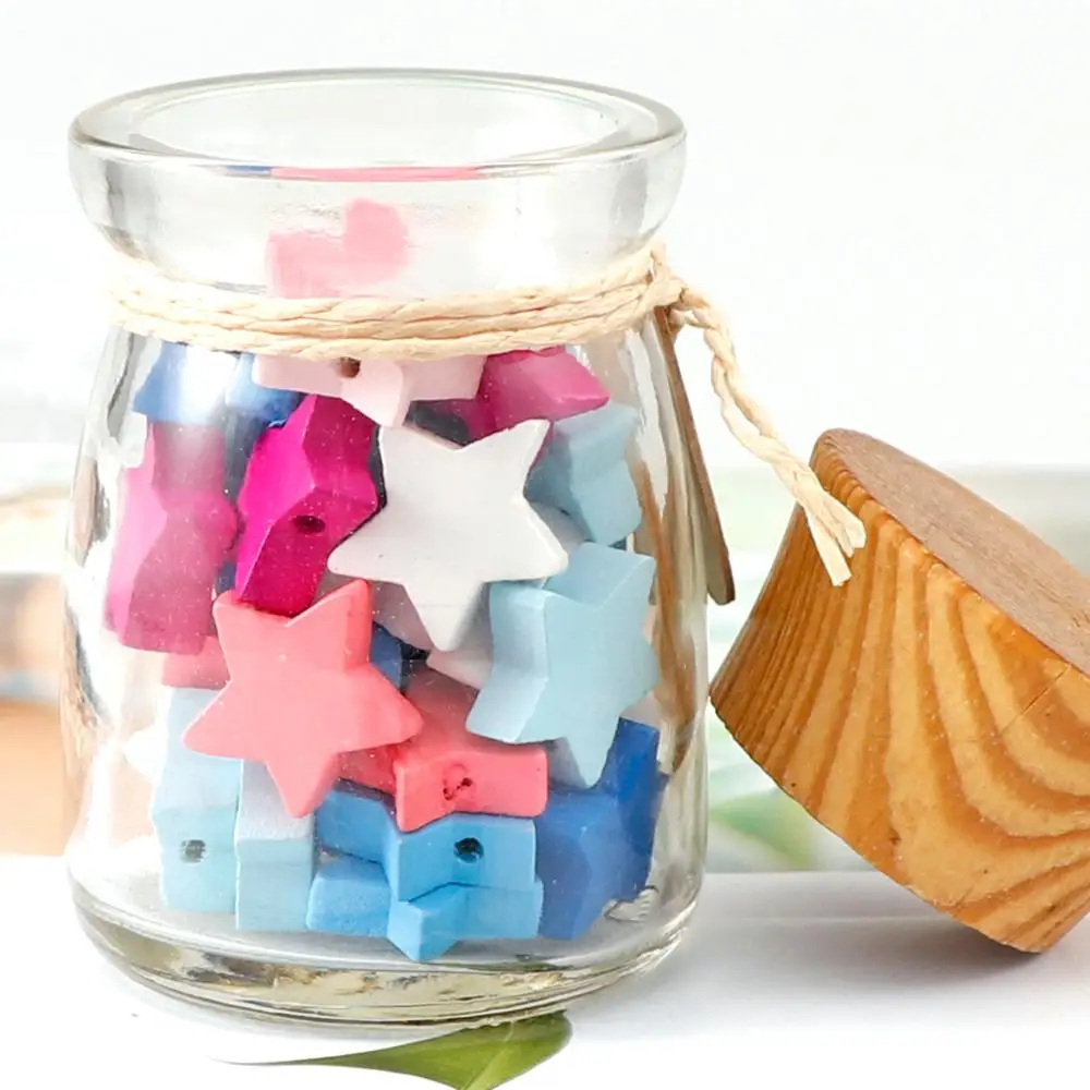 25 шт. экологическая Звезда Сердце Смешанные цвета деревянные бусины для сосок