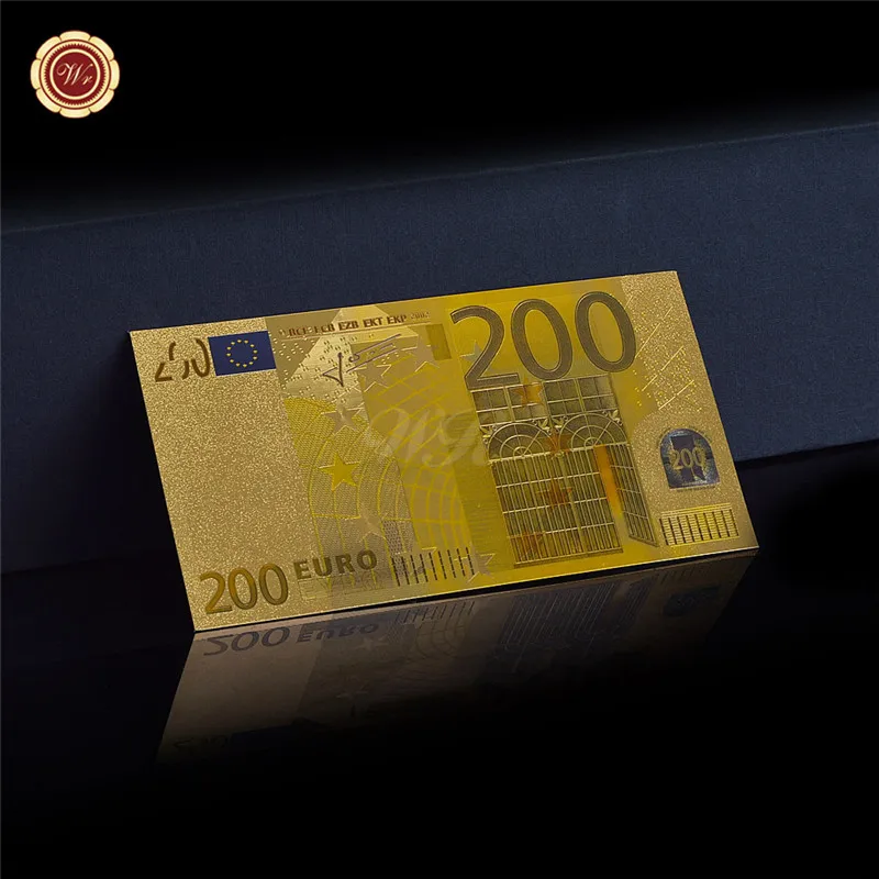 WR креативные модные сувенирные подарки 24k золото 5 10 20 50 100 200 500 7 шт евро банкноты