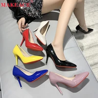 sexy womens shoes fashion high heels 35 43 large size women shoes 10cm pointed heels party shoes white wedding shoes pink heels