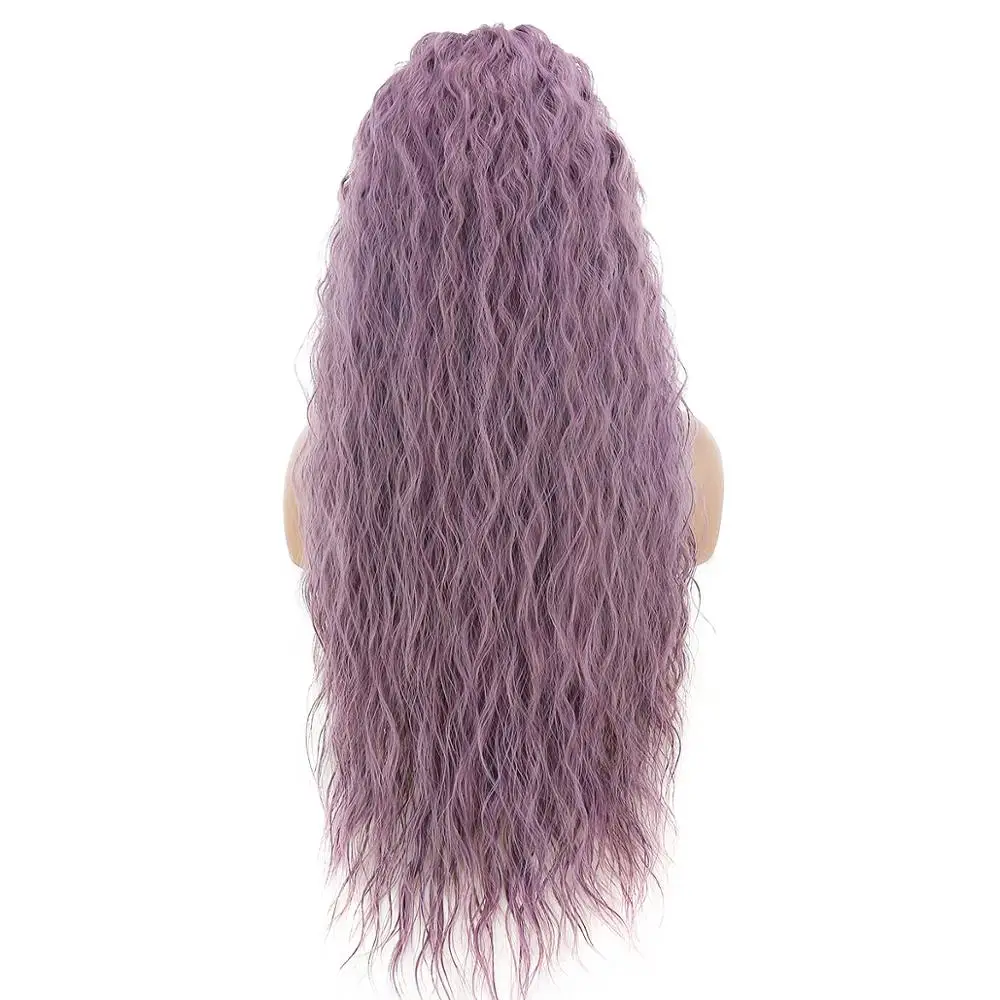 13x4 женский парик с синтетическим кружевом спереди Длинный свободный вьющийся из