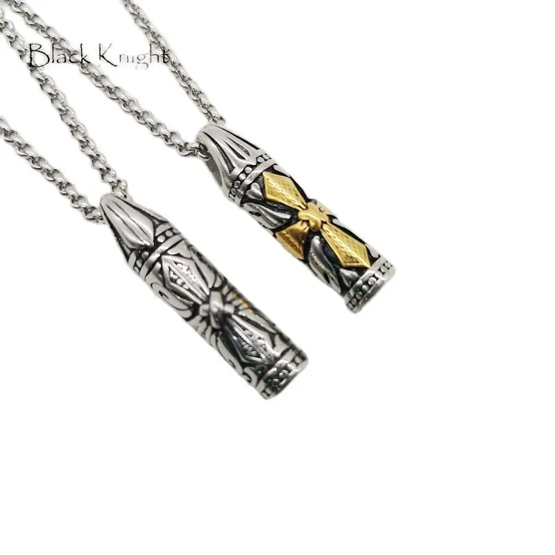 Новое поступление 316L нержавеющая сталь крест подвеска цилиндрической формы