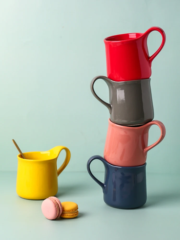 Керамическая чашка карамельного цвета в скандинавском стиле ins большая емкость