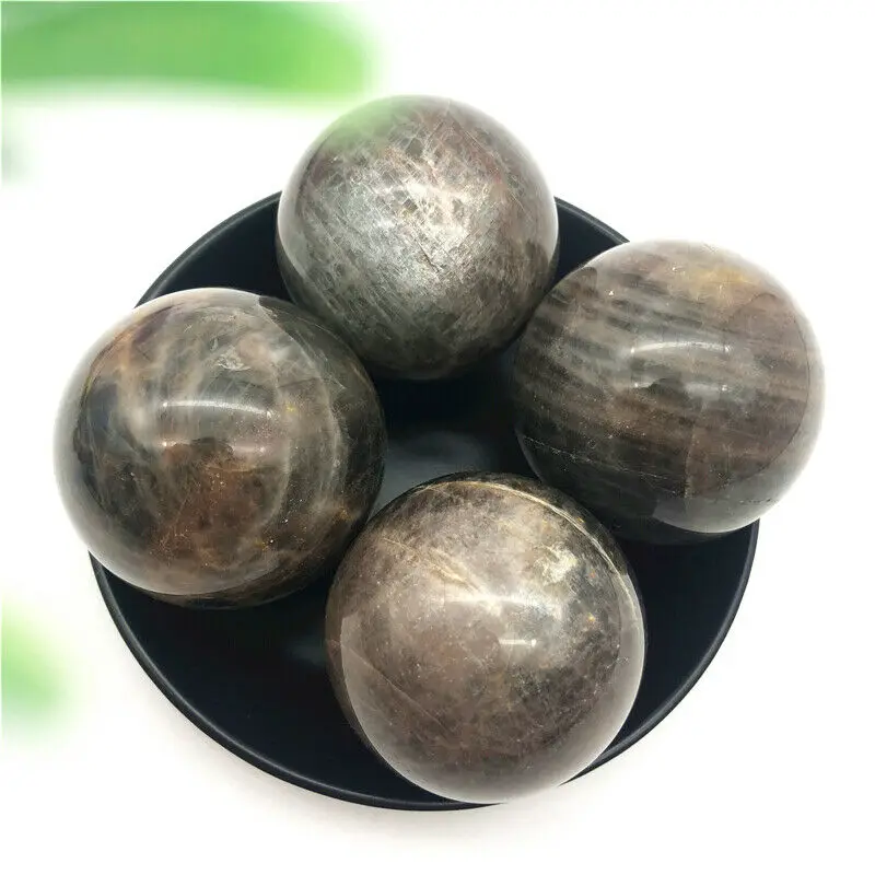

1PC Natural Black Moonstone Quartz Crystal Sphere Polished Balls Healing Decor Gift Natural Stones and Minerals