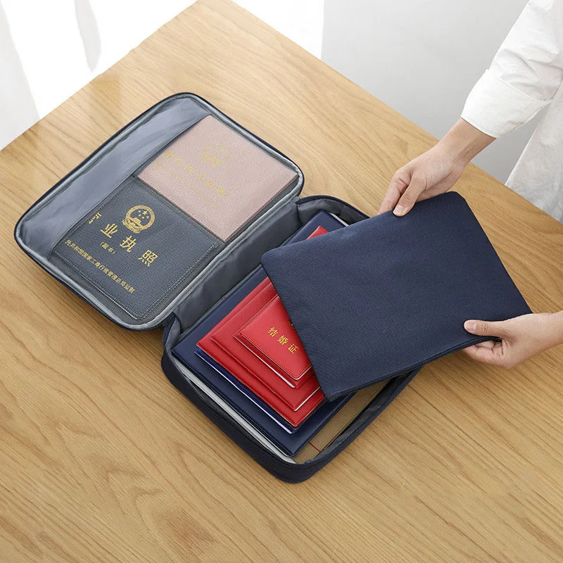 

Large Capacity Document Storage Bag Organizer Ticket Credit Card Certificates Files Handbag Home Office Free shipping