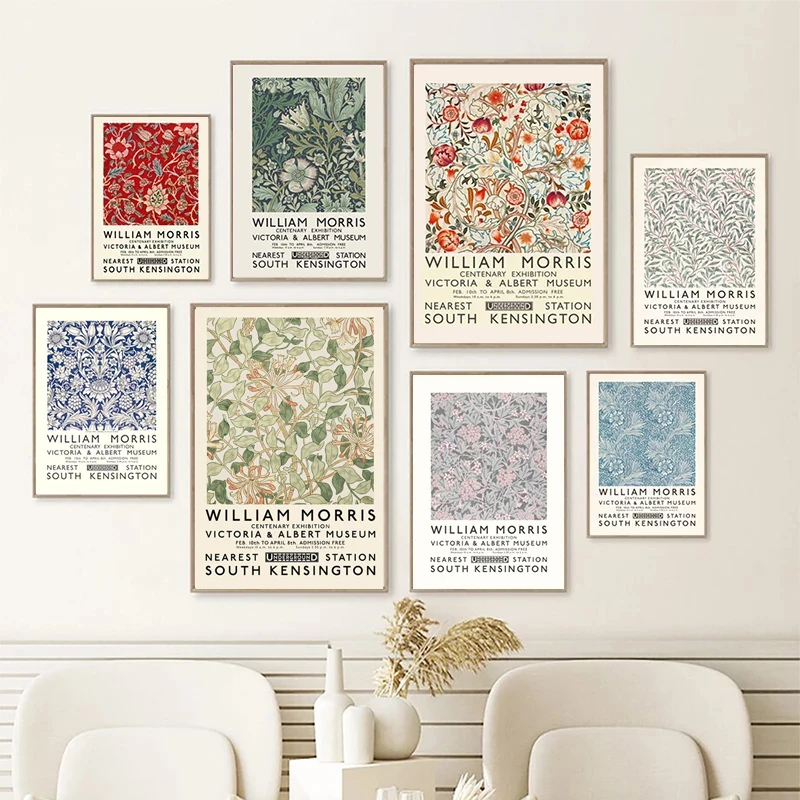 Холст с принтом Уильяма Морриса выставка музея Виктории и Альберта Постер