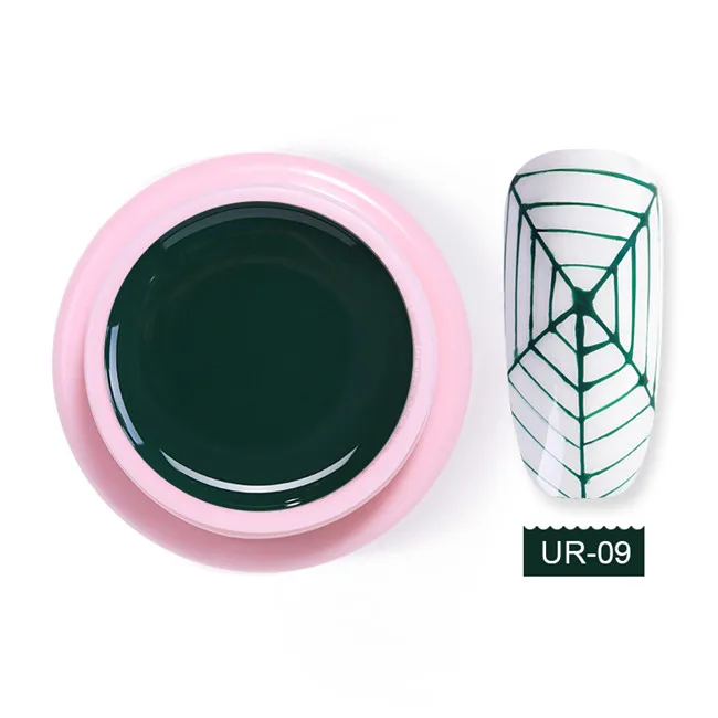 UR-09 Ur Sugar 5 мл паук гель для ногтей креативный проволочный рисунок лак для ногтей точка к линии Гель-лак для живописи тянет шелк паук дизайн ногтей - Цвет: UR-09