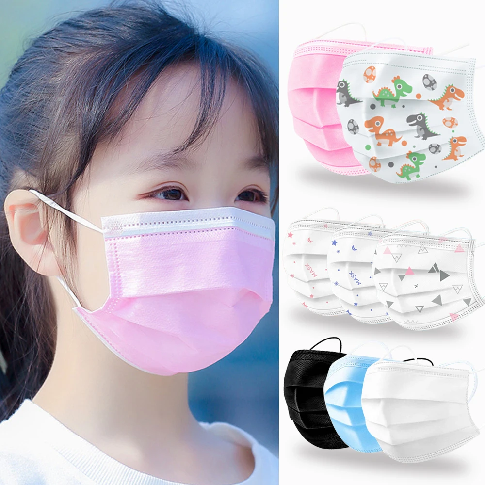 

Child Medical Mask Disposable Nonwoven 3 Layer Ply Filter Mask mouth Face mask filter safe Breathable Protective surgical mask