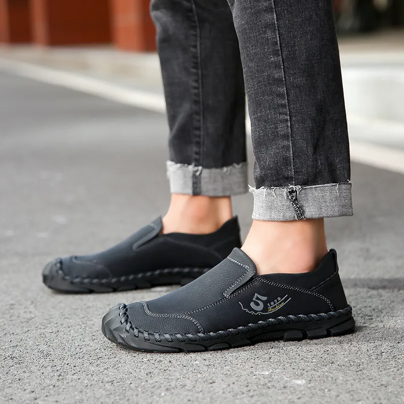 

Sapatos Casual Men Casual Shoes Leather Black Mens For Sapato Masculino Man Fashion Spring Zapatos Hombre Hot Sneakers