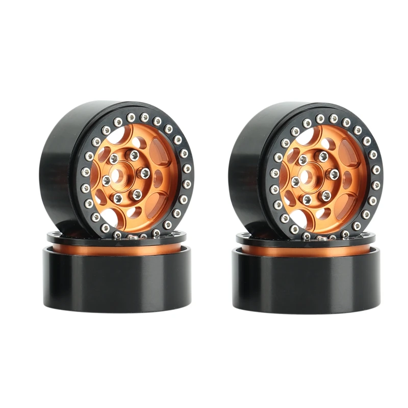 

4PCS 1.9 Metal Beadlock Wheel Hub Wheel Rims for 1/10 RC Crawler Axial SCX10 90046 AXI03007 Traxxas TRX4 RC4WD D90