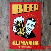 metal 20x30 tin sign beer all a man needs decor bar pub home vintage retro poster