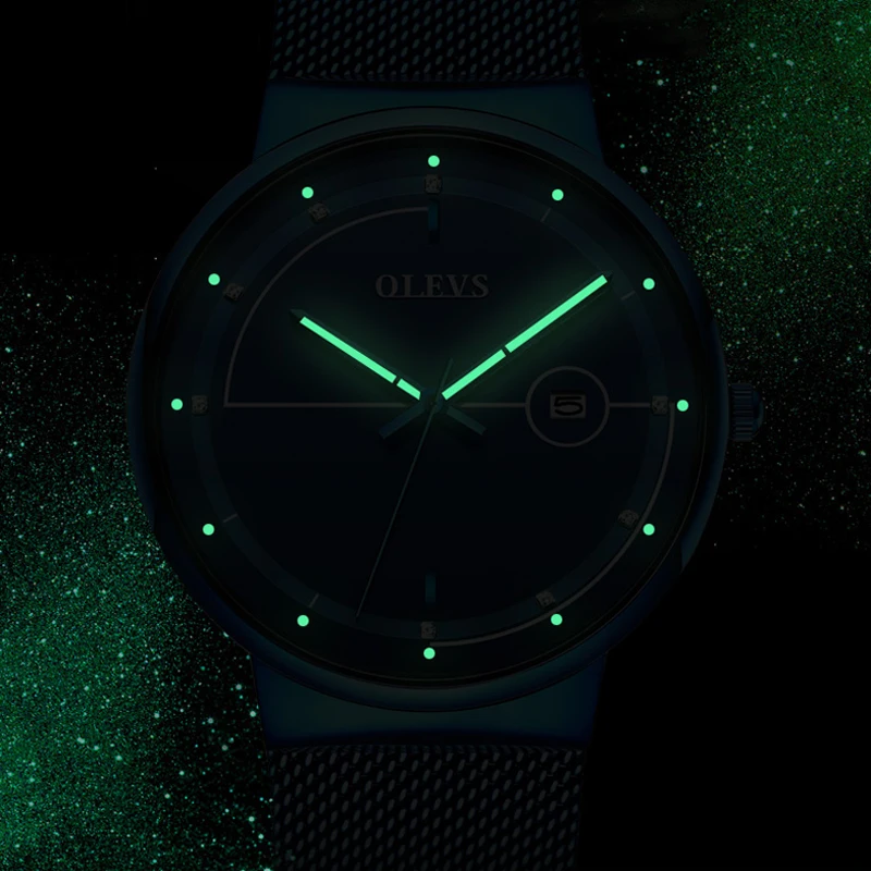 

OLEVS New Mens Watches Top Luxury Brand Sport Waterproof Luminous Stainless Steel Black Quartz Watch Men Relogio Masculino 9907