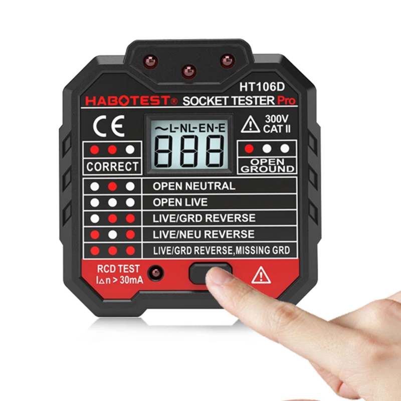 HABOTEST тестер для розеток Pro EU смарт детектор HT106D высококачественный выключатель