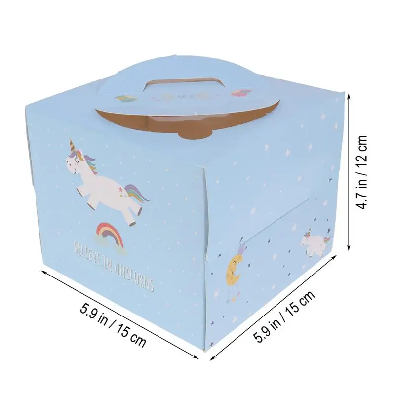 12pc 4 Inch Portable Cheese Cake Box Cute Unicorn Paper Candy Container DIY Gift Base Sweet Case Birthday Party Supplies | Дом и сад