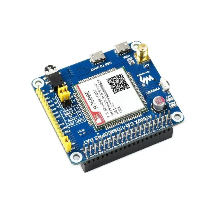 A7600E LTE Cat 1 HAT для Raspberry Pi низкоскоростной модуль 4G 2G GSM / GPRS Юго Восточной Азии