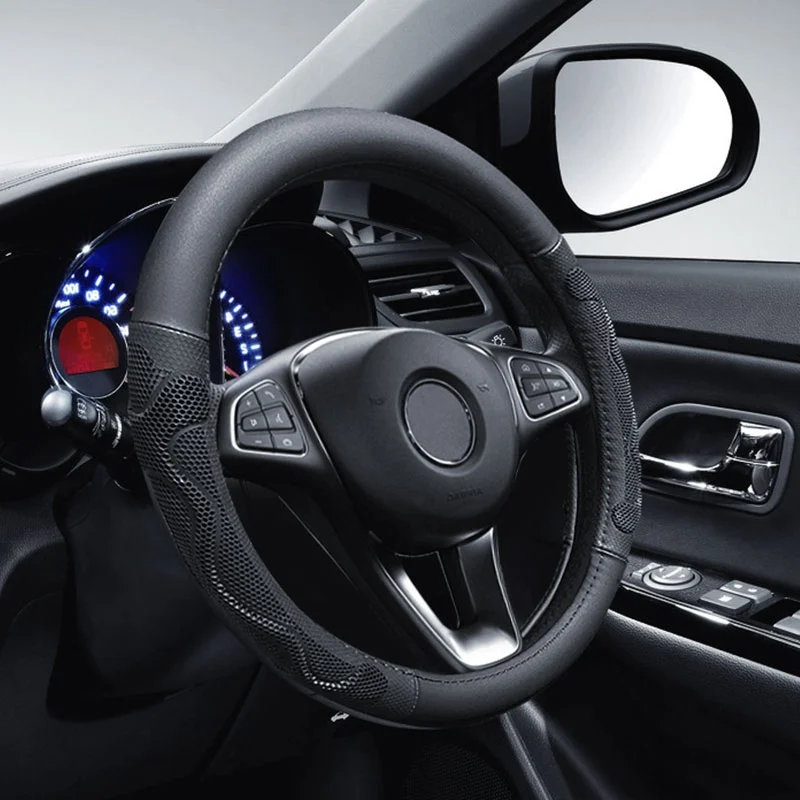 AUTOROWN Оплетка на руль из натуральной кожи 38 см Универсальный размер подходит для