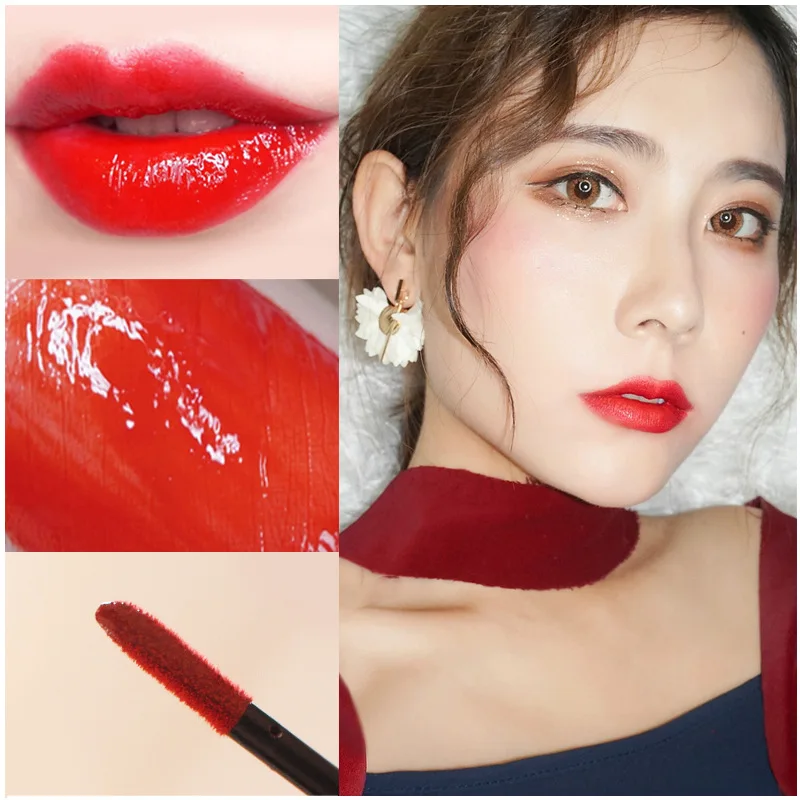6 цветов глазурь для губ темно-красный матовый Блестящий перламутровый эффект