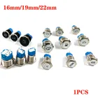 161922 мм металлический кнопочный переключатель светодиодный светильник DIY Логотип Символ значок сигнал Настройка водонепроницаемый хромированный оксид черный для автомобиля