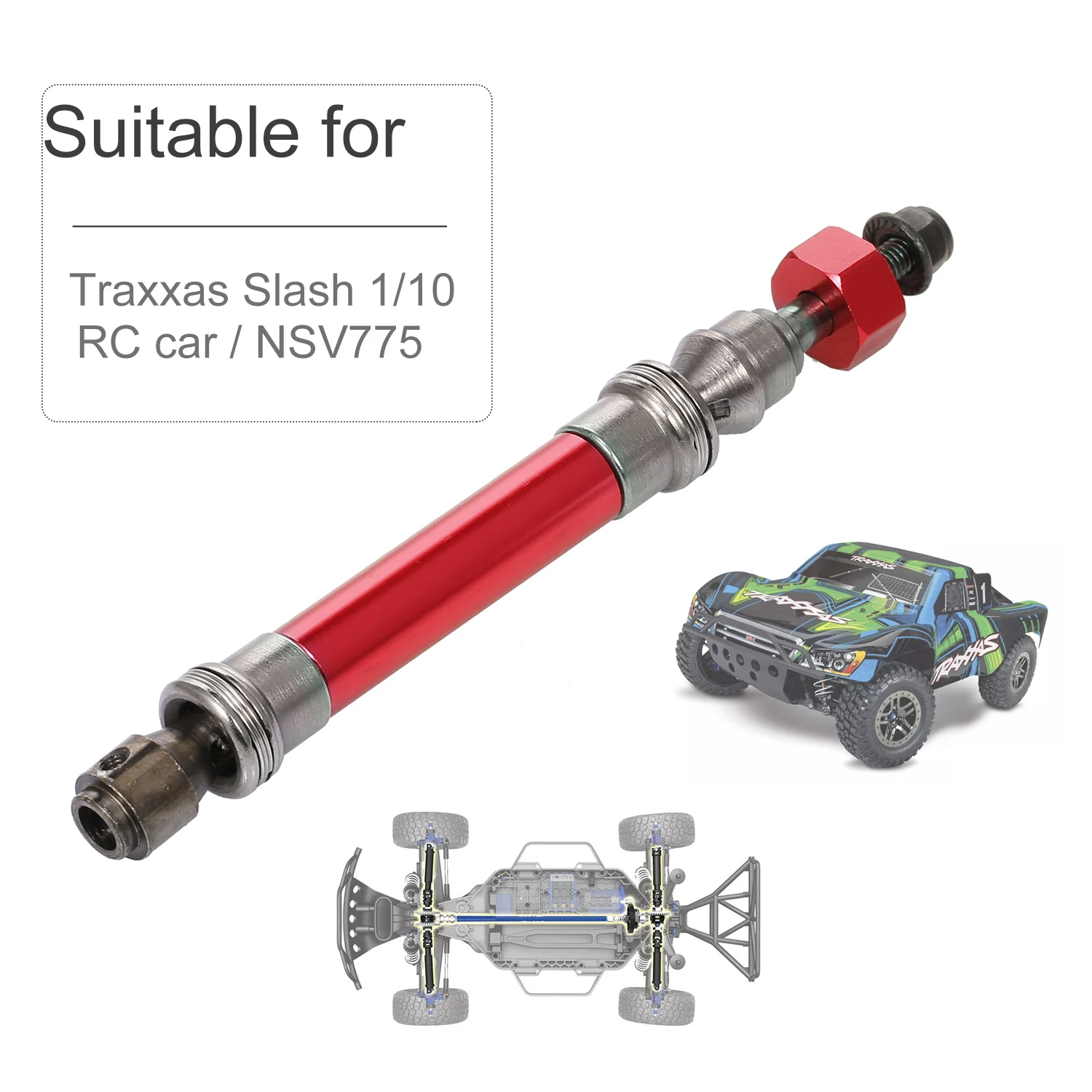 

Сменные детали для Traxxas Slash 1/10 RC Car NSV775 2 шт. SLA018 стальной передний задний Универсальный приводной вал CVD