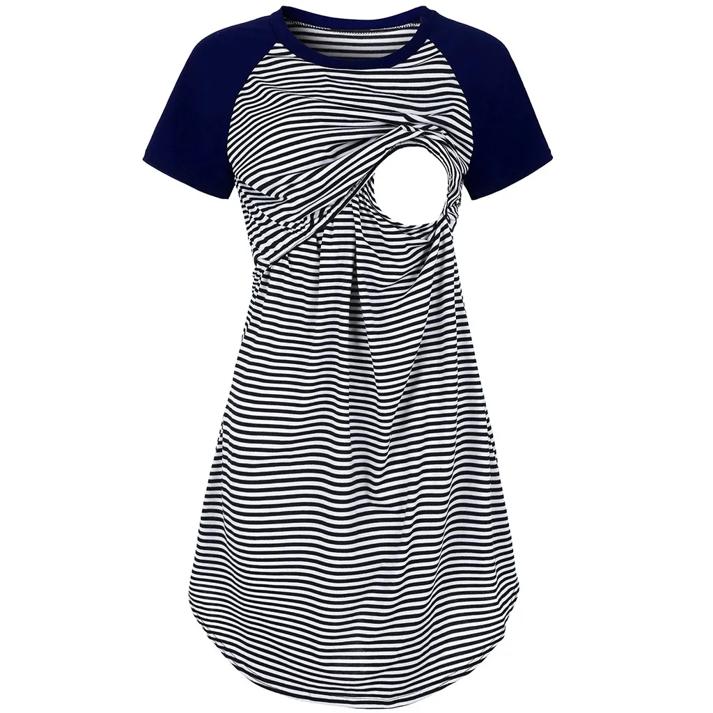 

Women Maternity Dresses Cotton Striped Pregnant Women Dress Nursing Breastfeeding Sleepwear Maternity Dress For Baby Showers
