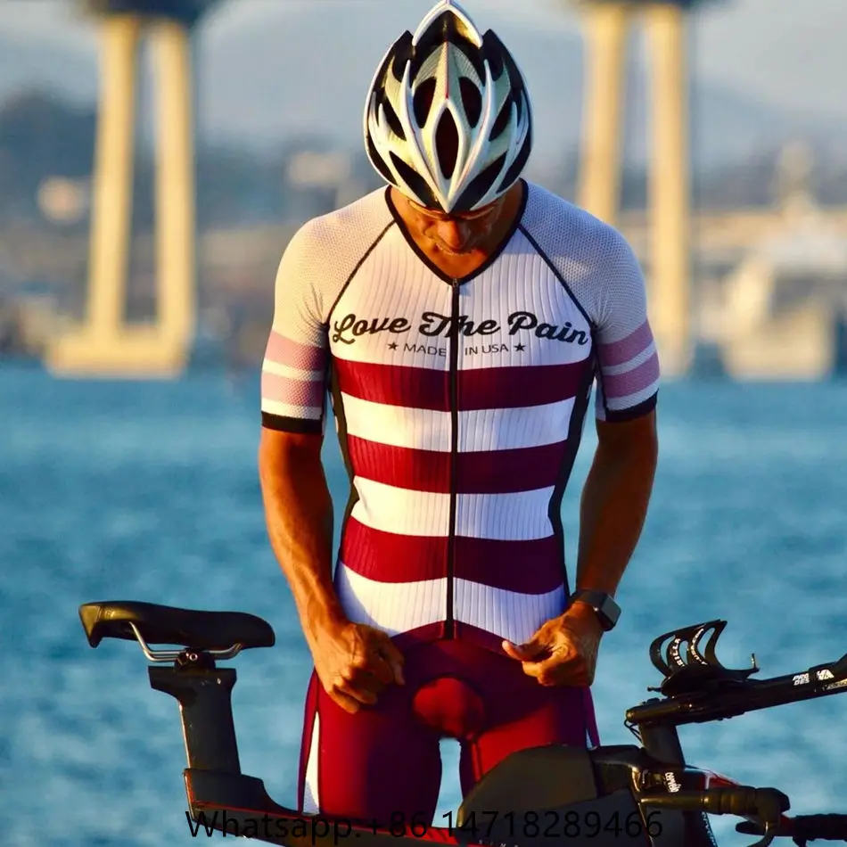 Trisuit 17 LOVE THE PAIN Triathlon Pro Team, спортивный костюм для велоспорта, Мужская одежда для велоспорта на заказ с коротким рукавом, Ciclismo Maillot Skinsuit - Цвет: Trisuit 17