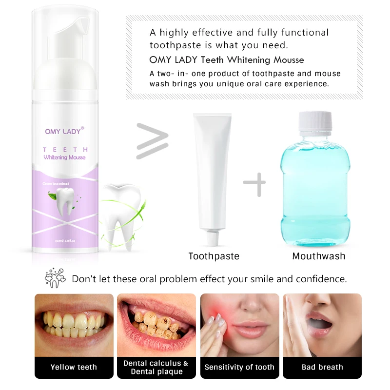 Отбеливающий мусс для чистки зубов свежая блестящая зубная паста отбеливание