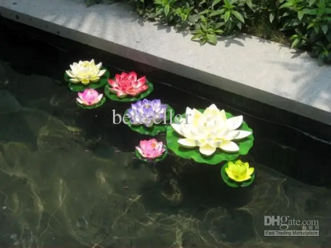 

Simulation Flower Artificial Silk Lotus Floating Water Home Garden Fish Tank Decor 10pcs/lot