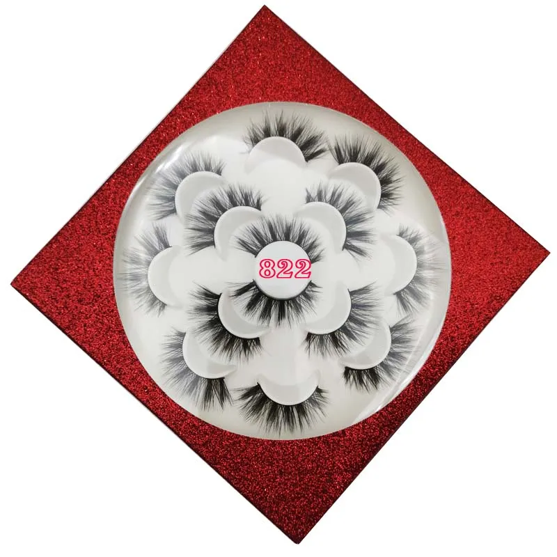 ресницы накладные Удлиненные 3D настоящие норковые шелковые 16 пар для книг 25 мм