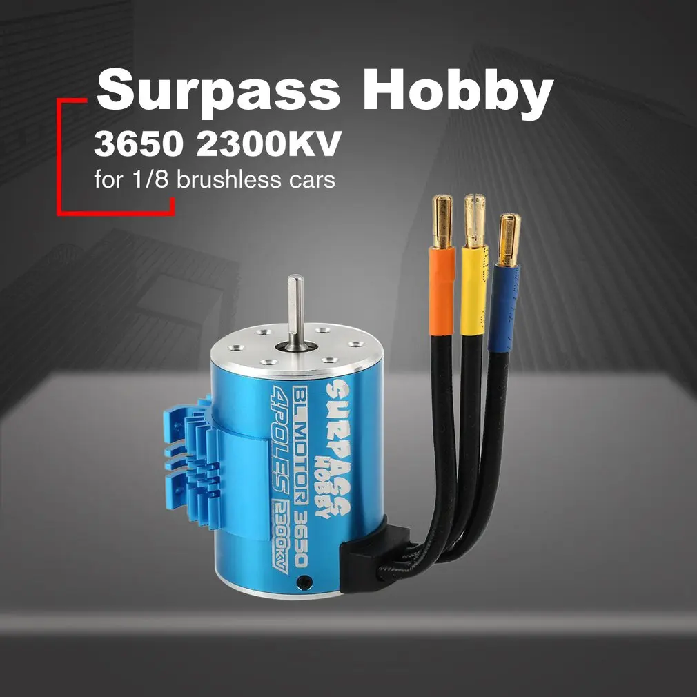 

SURPASS HOBBY 3650 2300KV 3.5Y 3.175mm Brushless Motor With Heat Sink For 1/8 RC Remote Control Car Parts