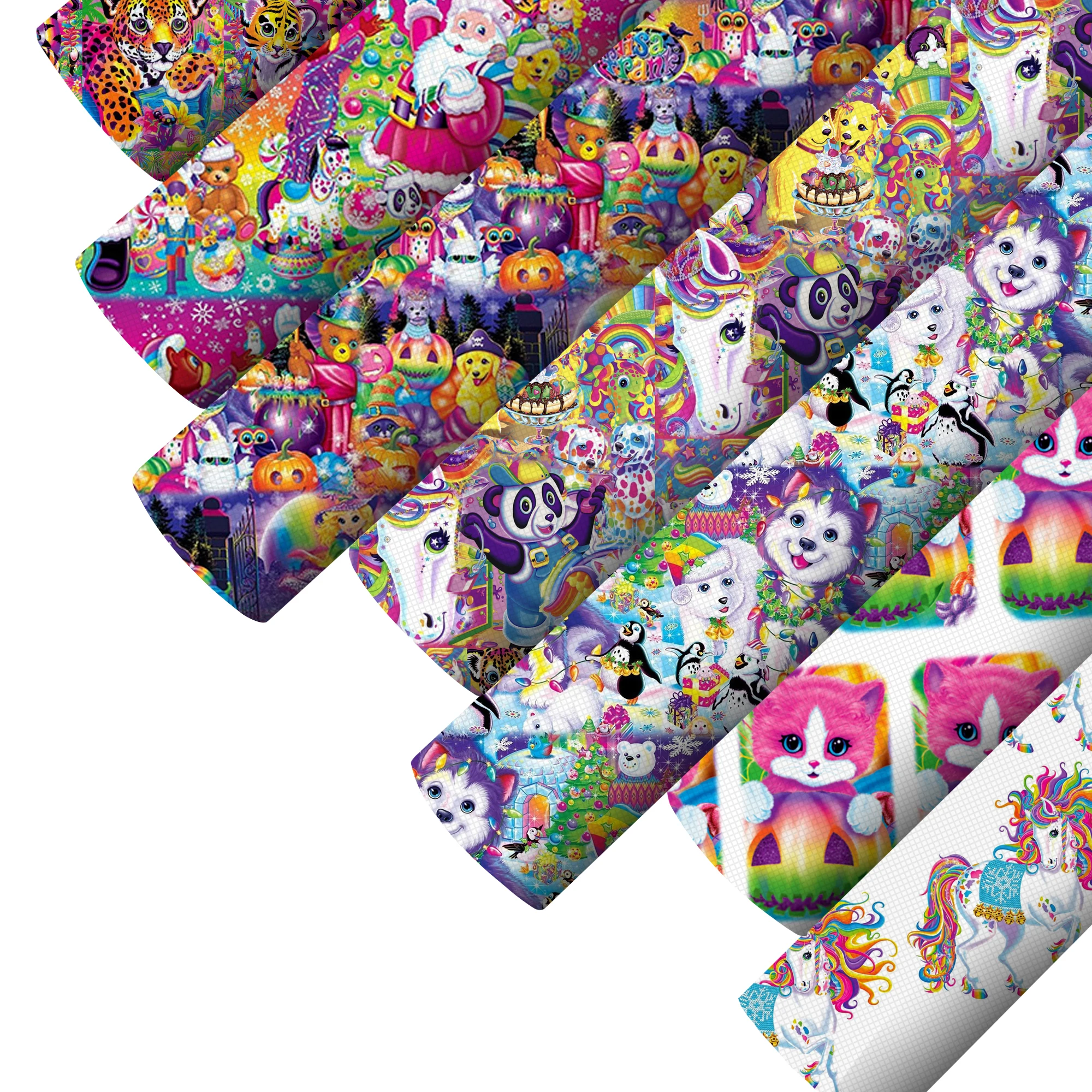 Гладкая ложная синтетическая кожа листов Радужный животный принт бант ткань DIY серьги сумочка ремесло аксессуары 1Yc18895 на.