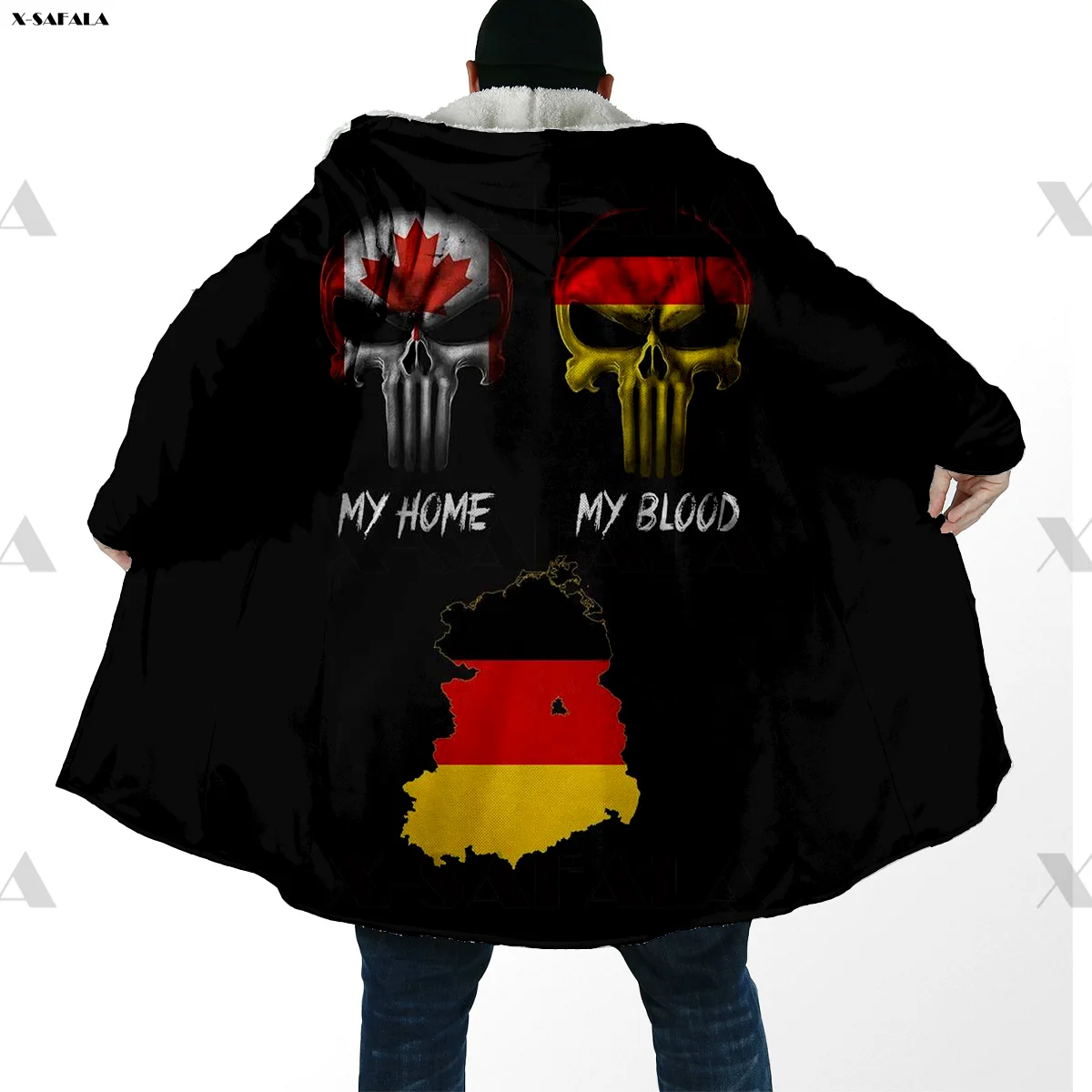 Толстовка с 3D-принтом Камеруна длинный Спортивный Плащ черепом накидка