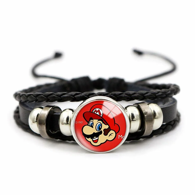 Браслет из ПУ кожи с кристаллами и стеклом | Украшения аксессуары