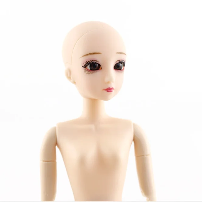 Аксессуары для куклы BJD, голова 3D, голубые и фиолетовые глаза, кудри, прямые волосы, женское обнаженное тело, для 1/6, кукла BJD, подарок для девочки, голова