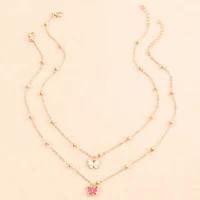 2020 european and american jewelry wholesale sweet alloy dripping small butterfly necklace wild single layer clavicle chain