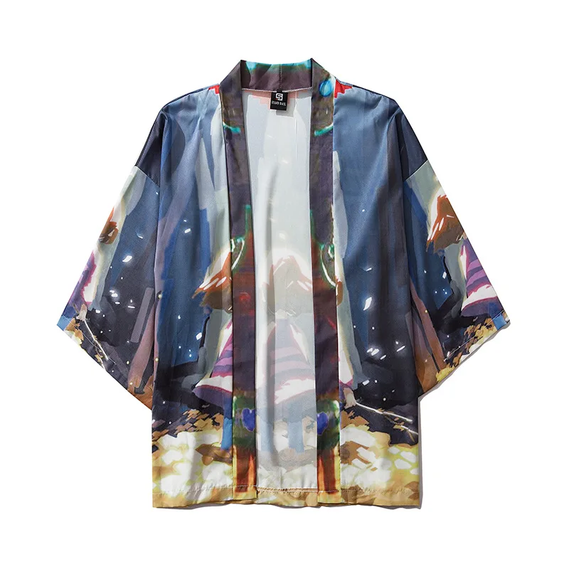 Мужские и женские халаты уличная одежда кардиган юката Национальный стиль