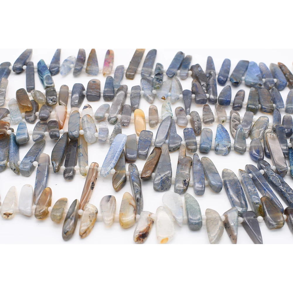 20-50mm Natural Ice crack pattern Ocean Agate Nugget Chip Loose Beads For DIY Bracelet Necklace Jewelry Making Strand 15