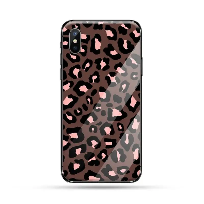 

Leopard luxury fashion Phone Case Tempered glass For iphone 6 6S 7 8 plus X XS XR 11 12 PRO MAX Mini