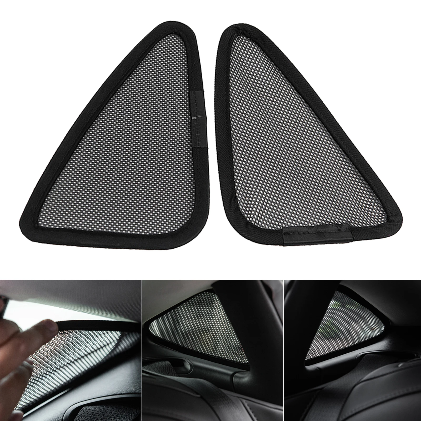 

2Pcs Sunshade Line Shades Cover Triangular Net Protector for Tesla Model 3