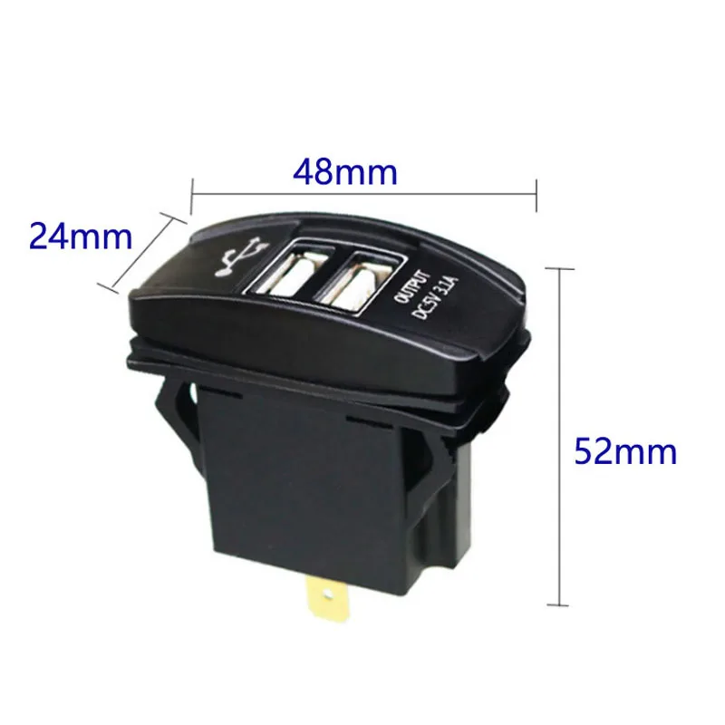 Универсальное USB Автомобильное зарядное устройство 5V 3.1A Авто розетка адаптер 2