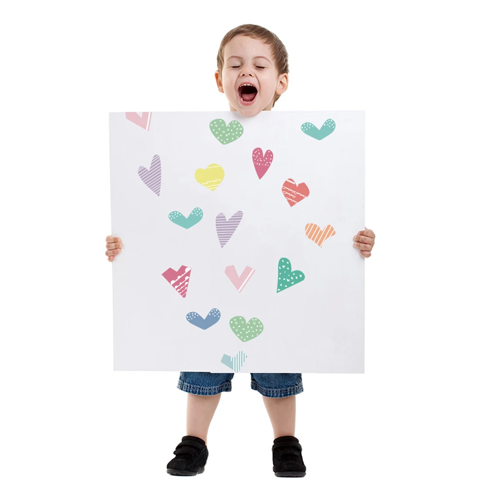 

1Sheet Heart Wall Decor Sticker Colorful Kids Room Decoration Diy Children's Wall Decor Decals Removable Wall Sticker Bedroom