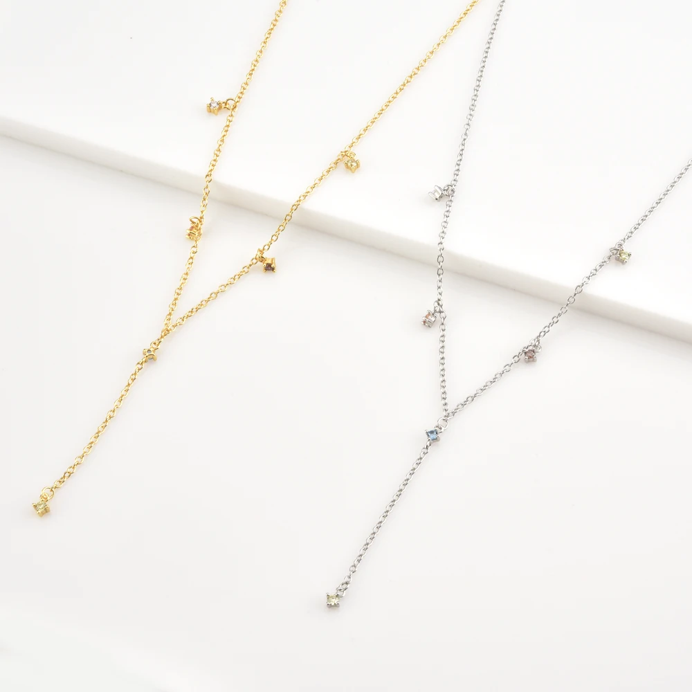 Цепочка-чокер ANDYWEN из серебра 925 пробы с кубическим цирконием 40 мм - купить по