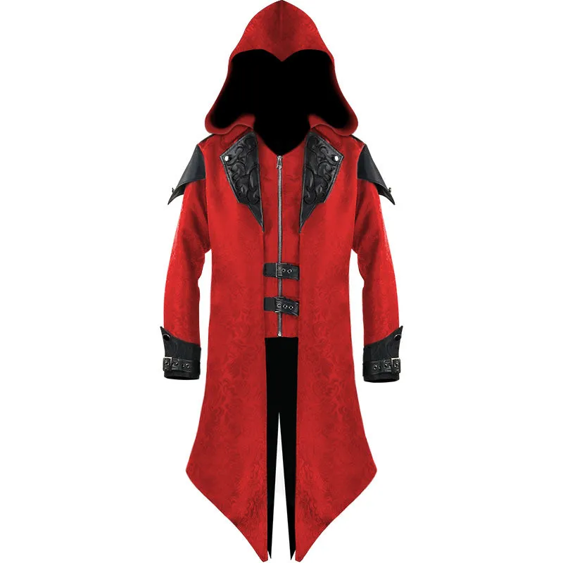 medieval costume men victorian black retro patchwork jacket steampunk trench coat tailcoat jacket gothic overcoat uniform cos free global shipping