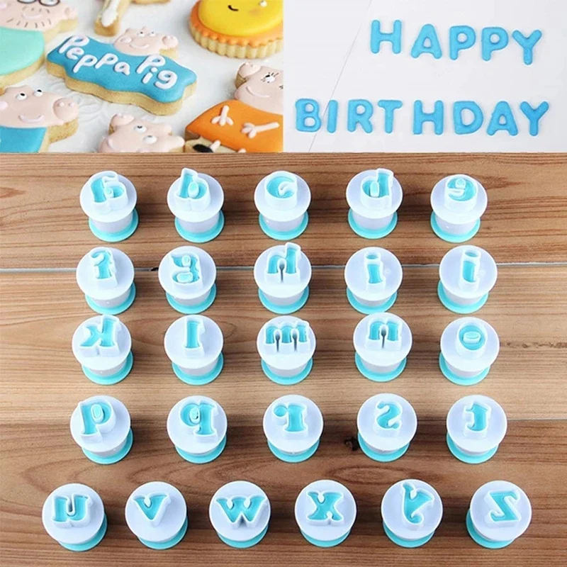 

62 шт Алфавит Номер печенья резак строчные заглавной буквы для выпекания печенья Форма, тиснение украшение для торта, печенья инструмент
