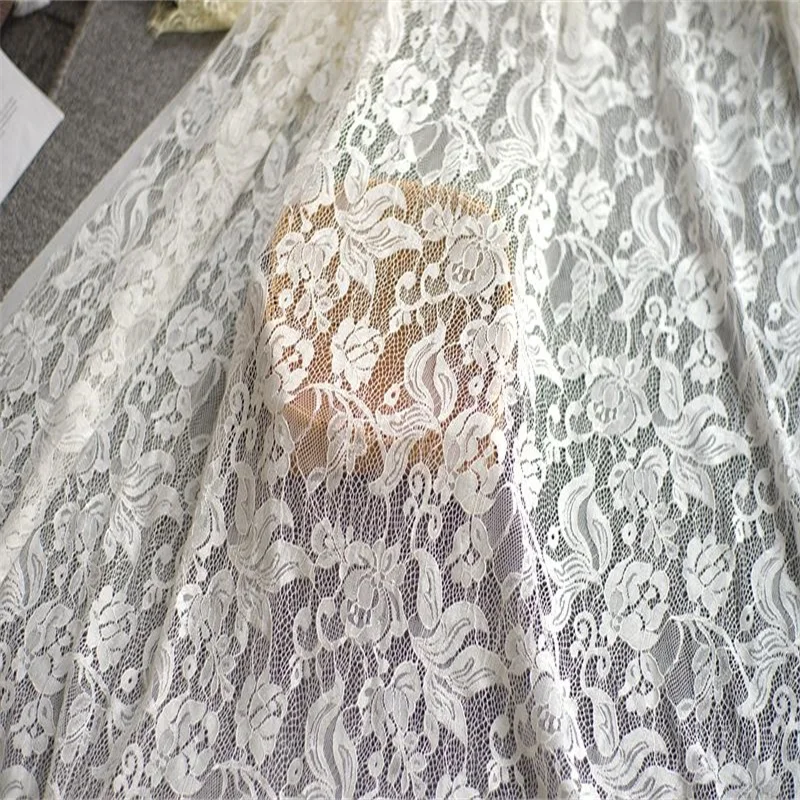 

Bone Thread Nylon Cotton Lace Fabric Hollow DIY Wedding Dress Sewing Cloth Accessories Veil