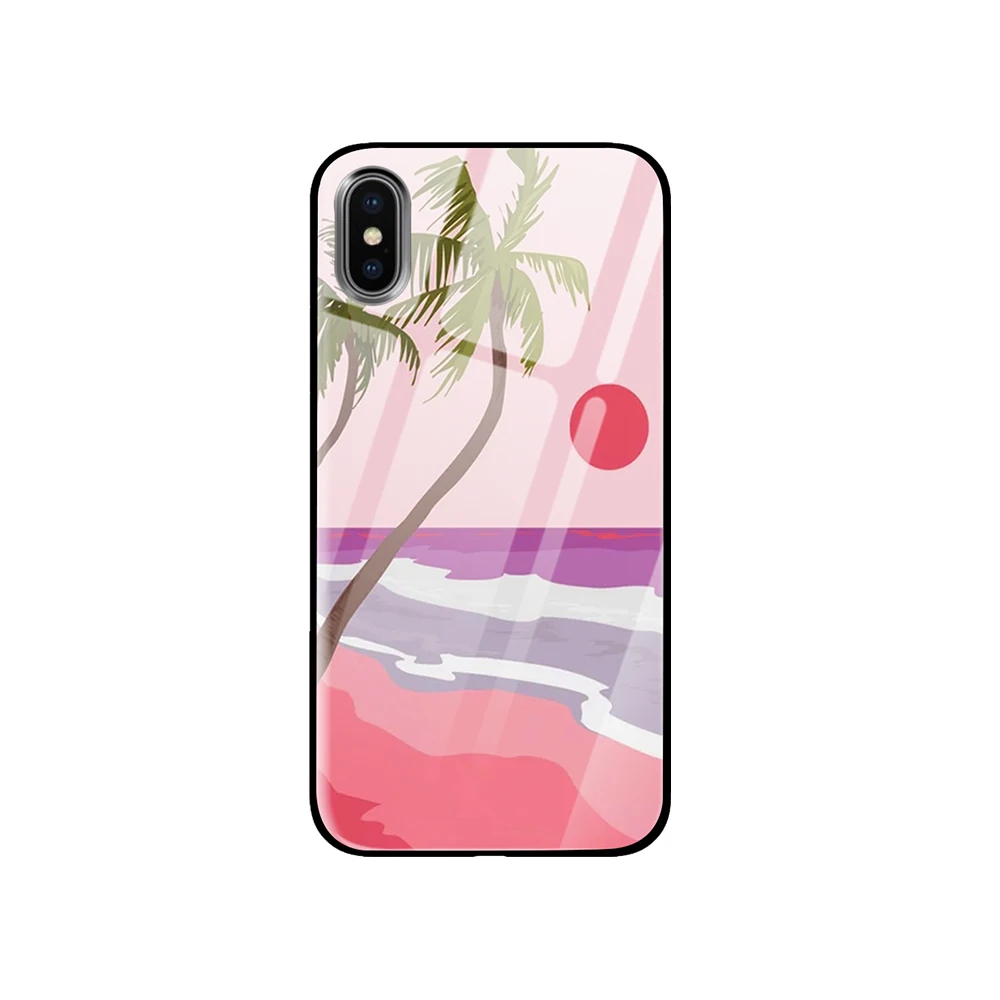 Тропические летние деревья закаленное стекло для samsung Galaxy S10 S8 S9 Plus Note 8 9
